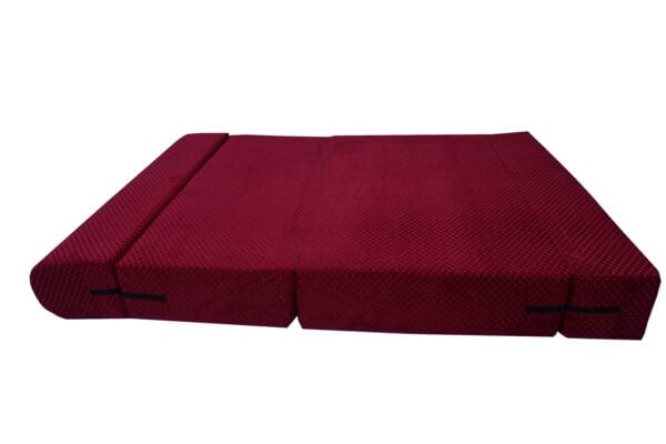 Premium Foam Sofa Cum Bed - Red – Foldable, Space-Saving, and Comfortable - Image 4