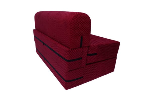 Premium Foam Sofa Cum Bed - Red – Foldable, Space-Saving, and Comfortable - Image 6